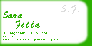 sara filla business card